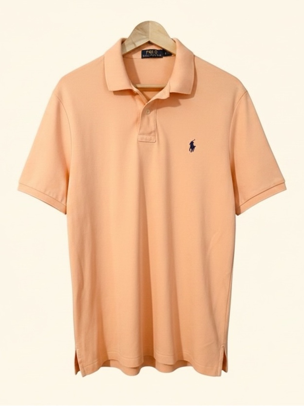 Polo by Ralph Lauren Peach Short Sleeve Classic Golf Polo Shirt Navy Pony Logo